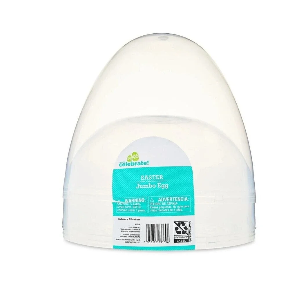 Easter Clear Plastic Jumbo Fillable Egg, 16 in, by Way To Celebrate Viral TikTok